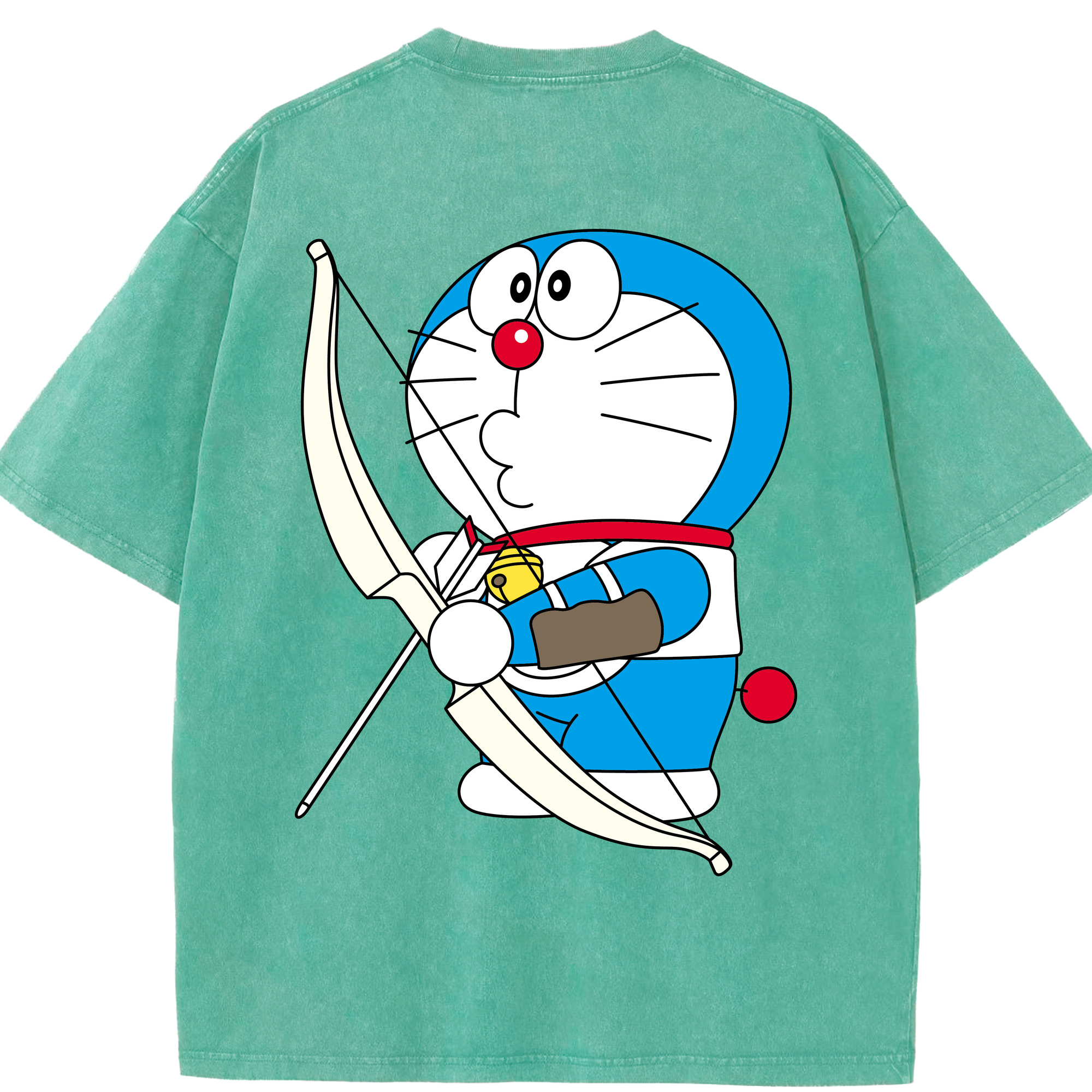 （画像用） ドラえもん Doraemon 綿100% ヴィンテージ風 半袖Tシャツ（背面プリント）